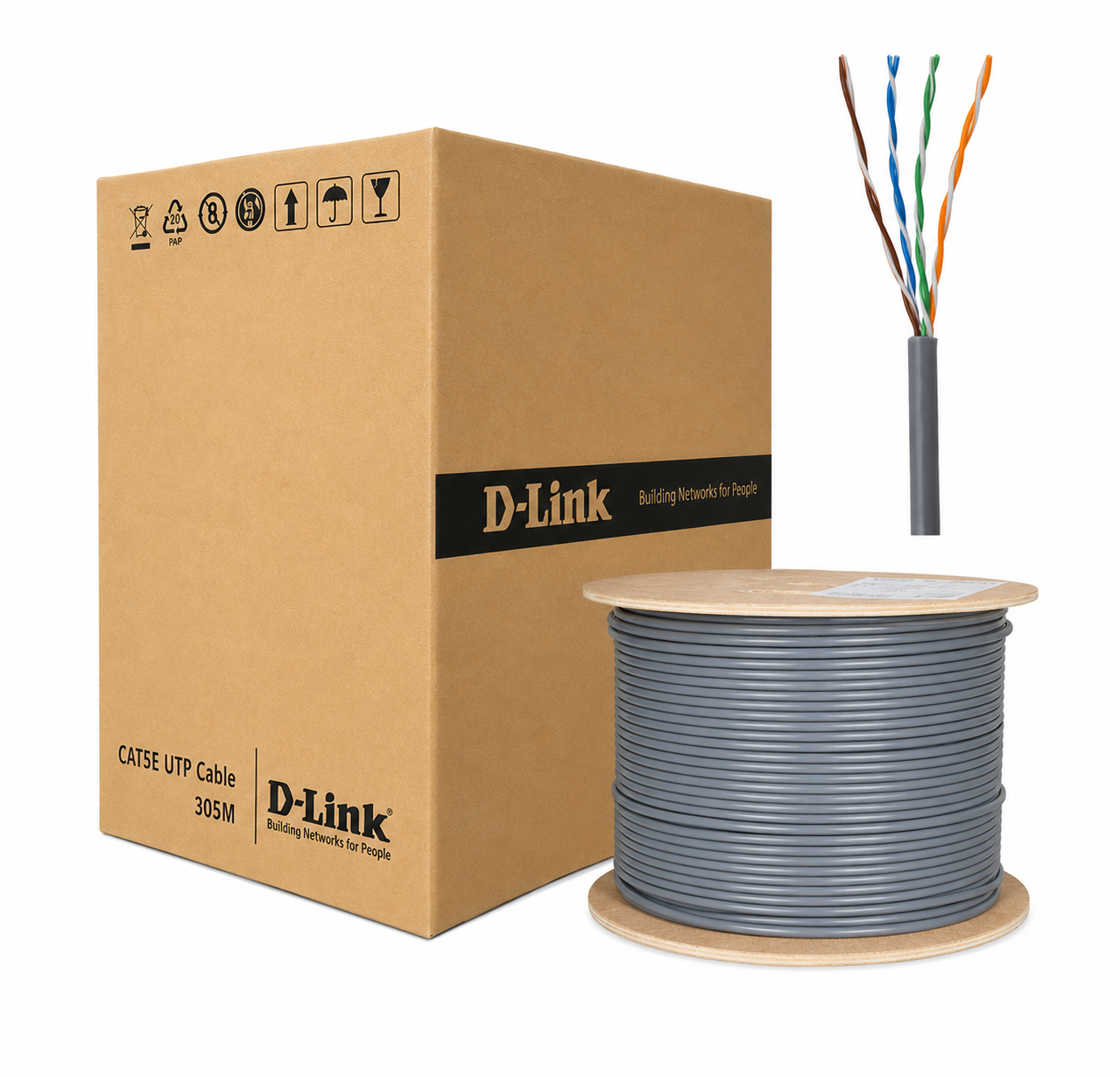 d link cat5e utp cable 305m box (ncb 5eugryr 305)